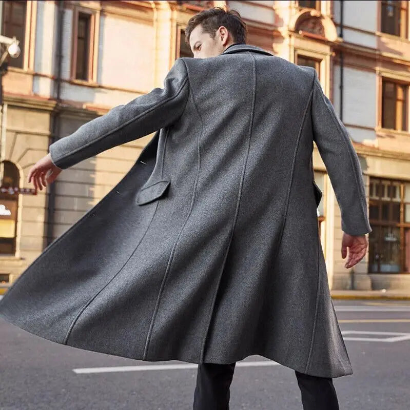 Men's long trench coat woolen coat JNi3 shop