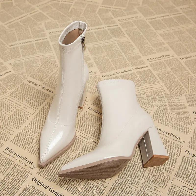 Women's Autumn And Winter White Skinny Boots Boots Cjdropshipping