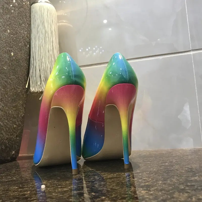 Rainbow super high heels Cjdropshipping