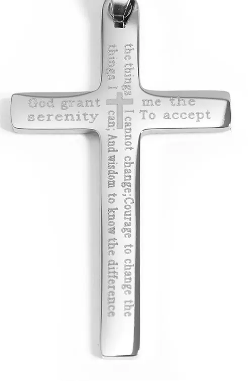 18K Gold PVD “PRAY” Cross Charm Necklace – Non-Tarnish Stainless Steel with CZ Accents - JNi3 shop