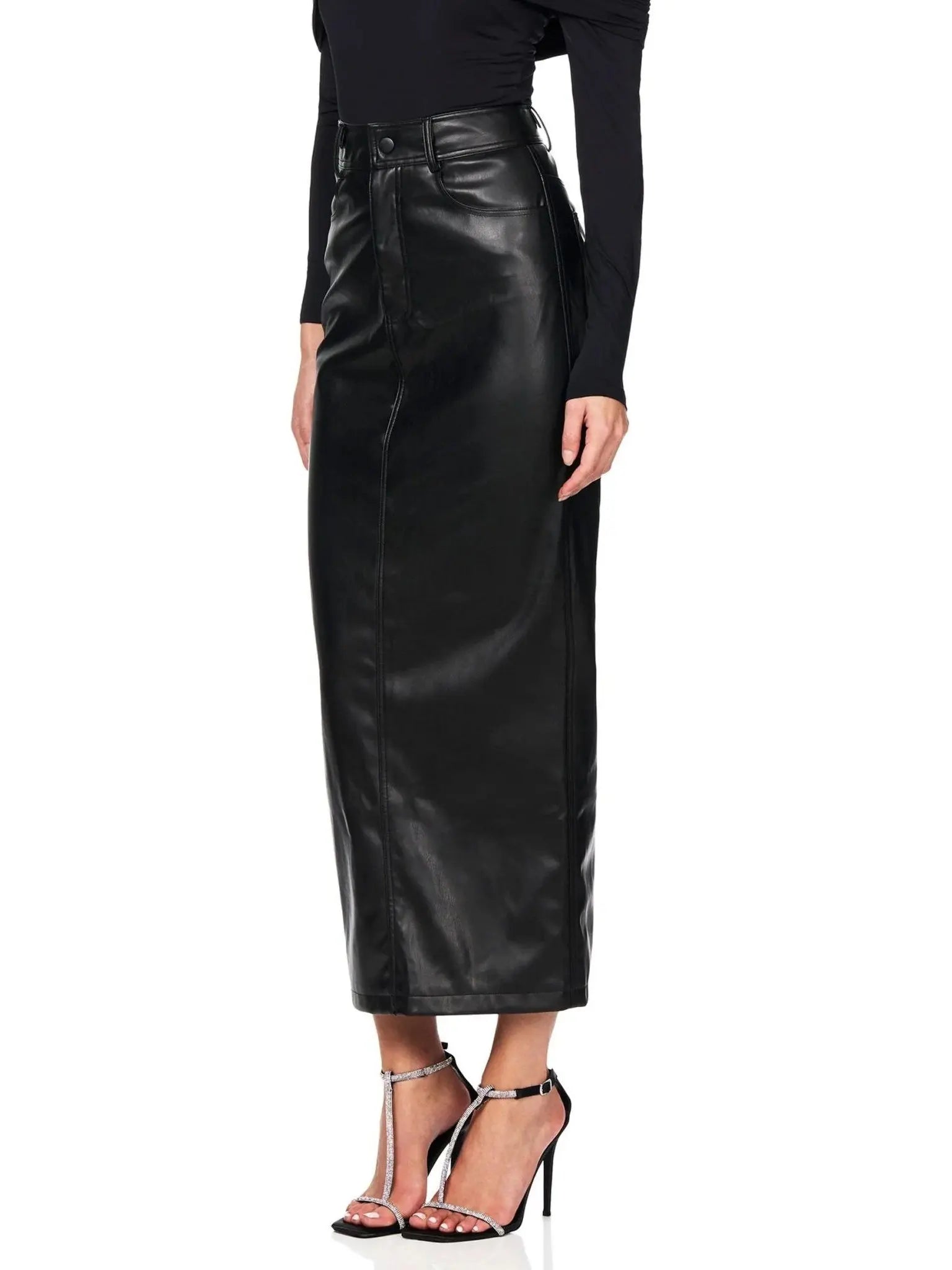 Classic High Waist Leather Skirt Cjdropshipping