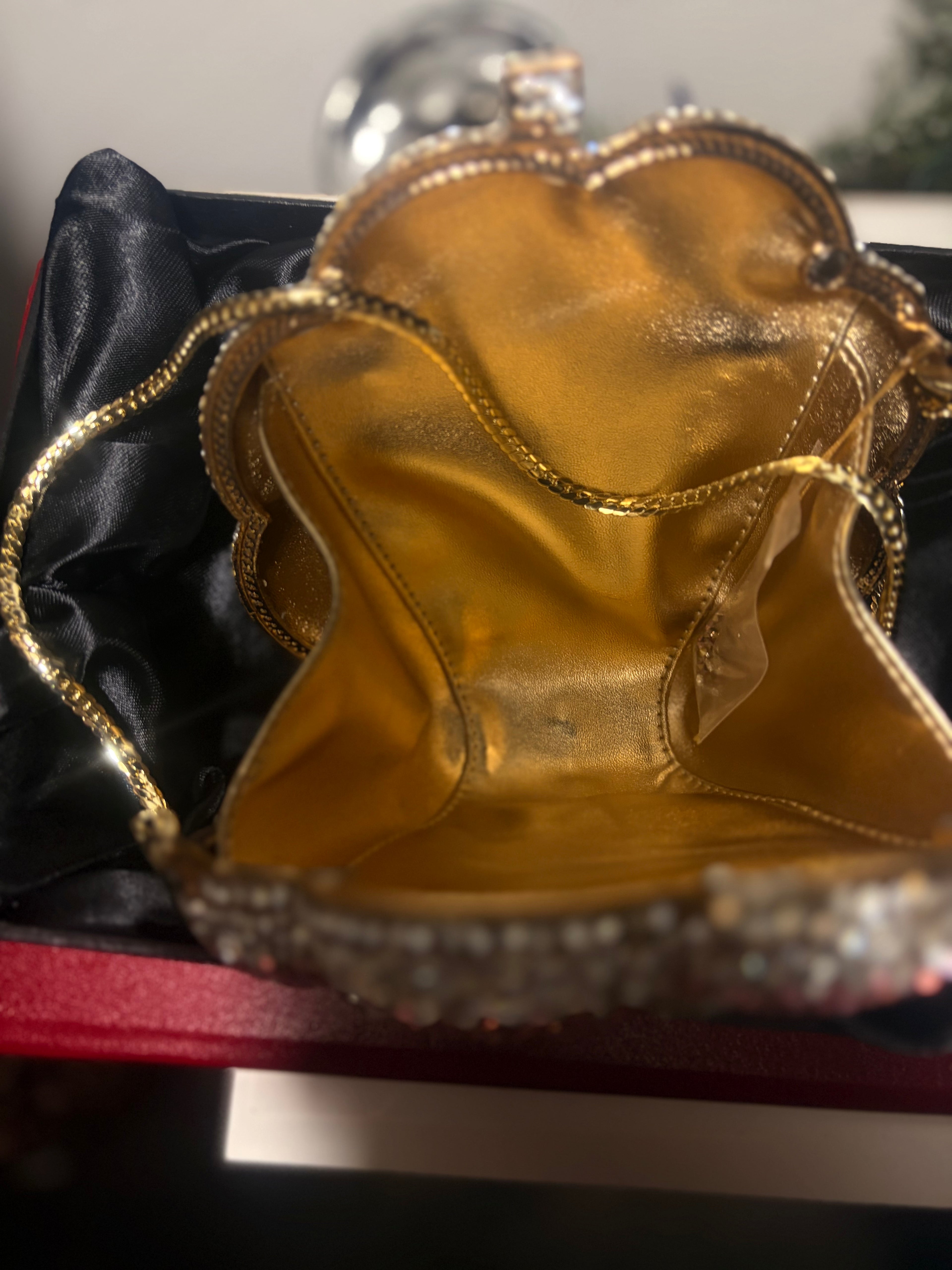 Pink Crystal Rose Evening Clutch Bag - Luxury Floral Rhinestone Minaudière