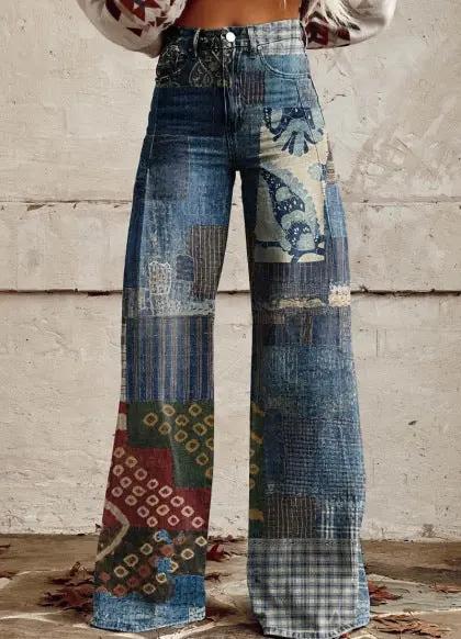 Women's 3D Printed Straight Casual Wide-leg Pants Cjdropshipping