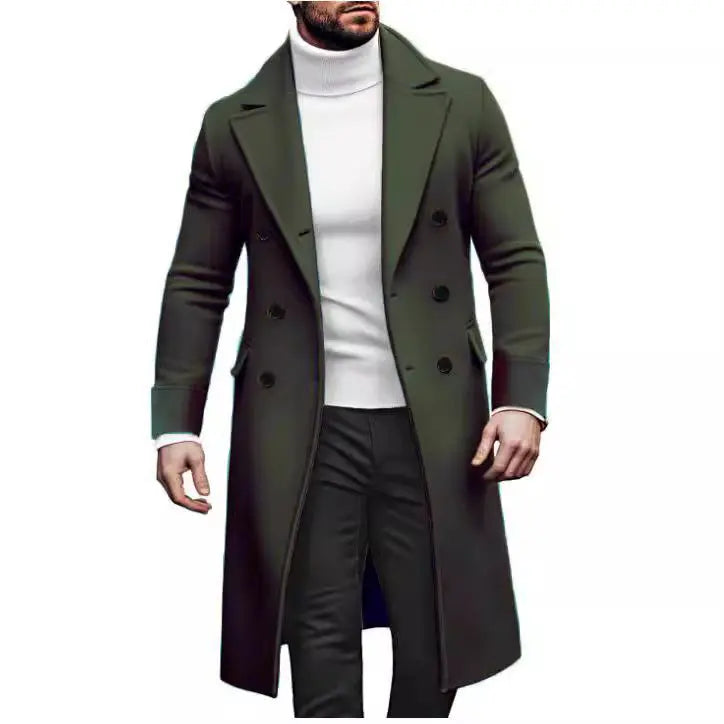 Woolen Large Overcoat Male Double-breasted Coat Dropshipman