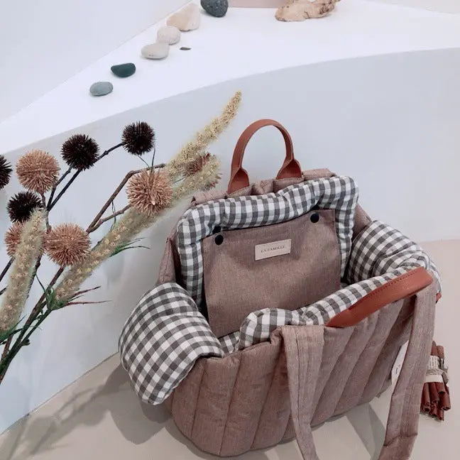 Portable Cotton Filling Pet Bag Large Capacity Breathable Shoulder Crossbody JNi3 shop