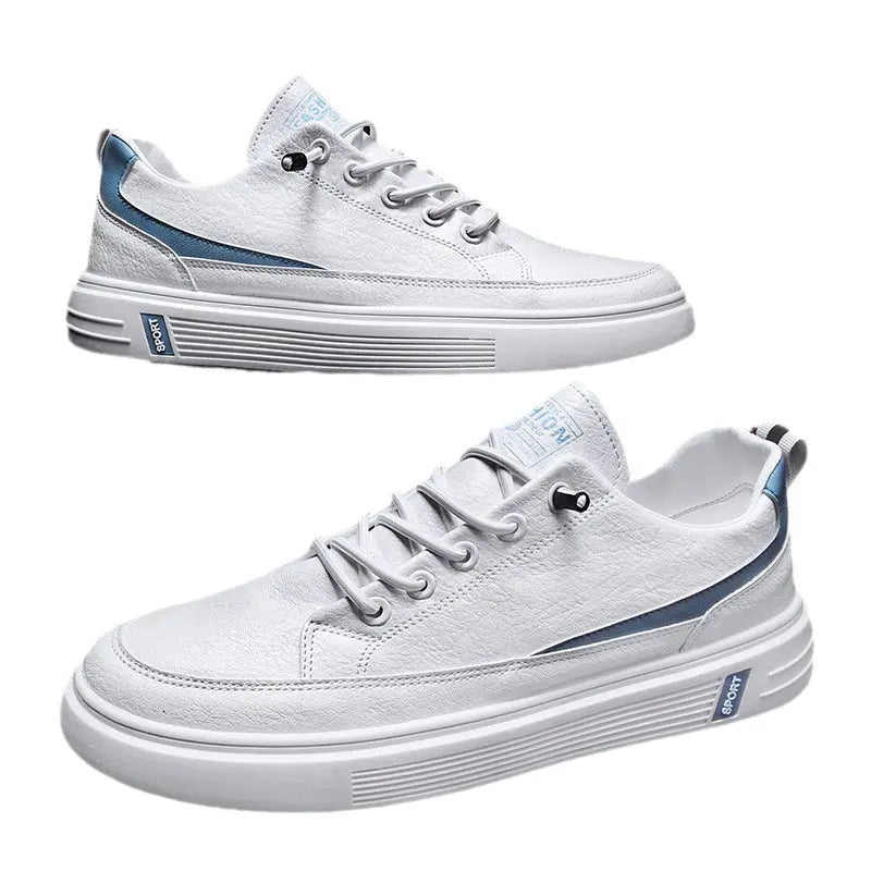 Men's Spring And Autumn Leather Casual Sneakers Dropshipman