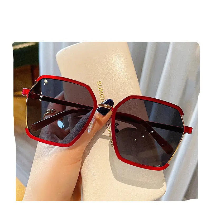 Vintage Half-Frame Oversize Metal Square Eyewear Uv400 Women UV Protection Sunglasses Cjdropshipping