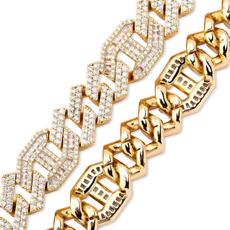 Full Zircon Hip Hop Cuban Chain Bracelet JNi3 shop