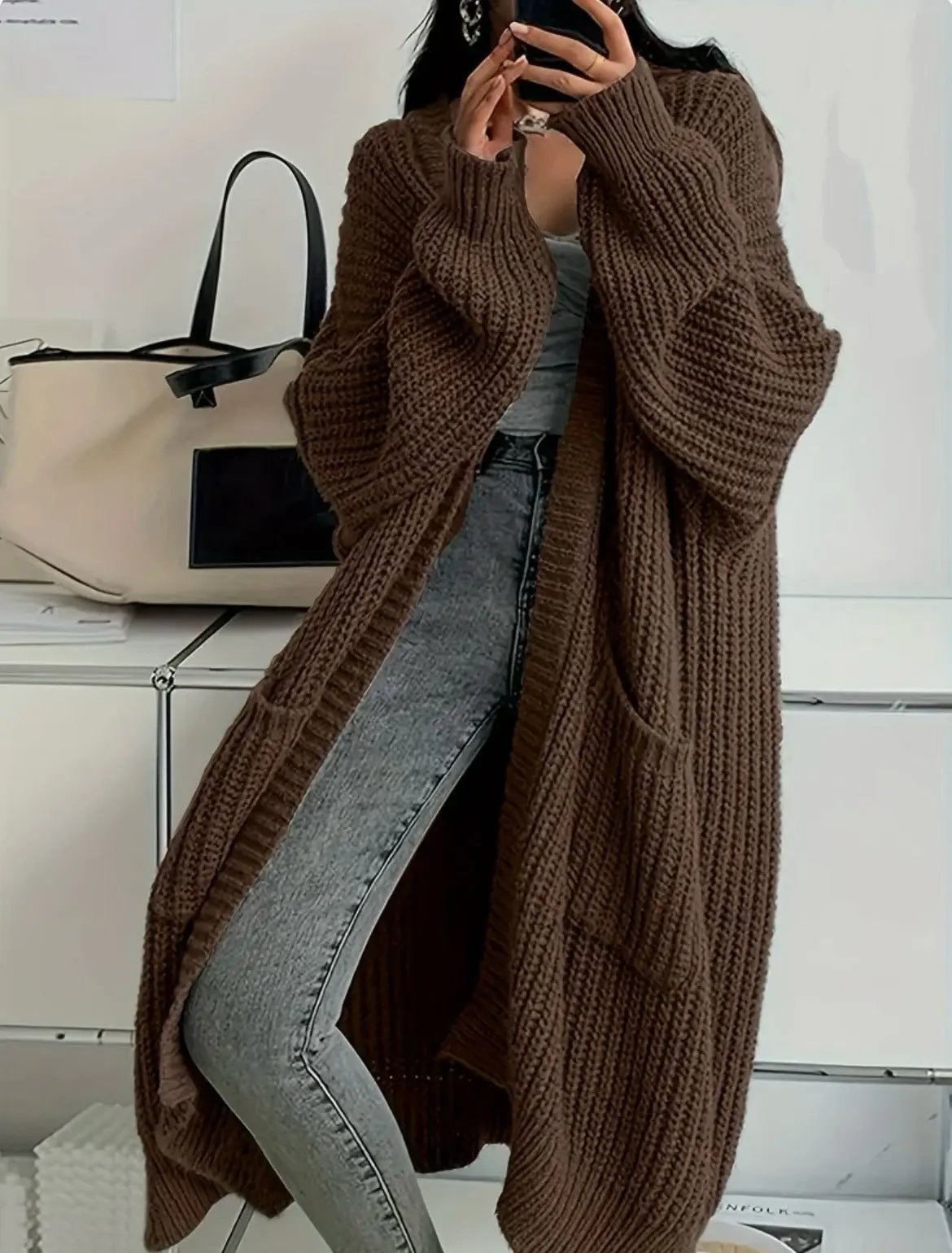 Idle Style Loose Thick Knitted Coat For Women JNi3 shop