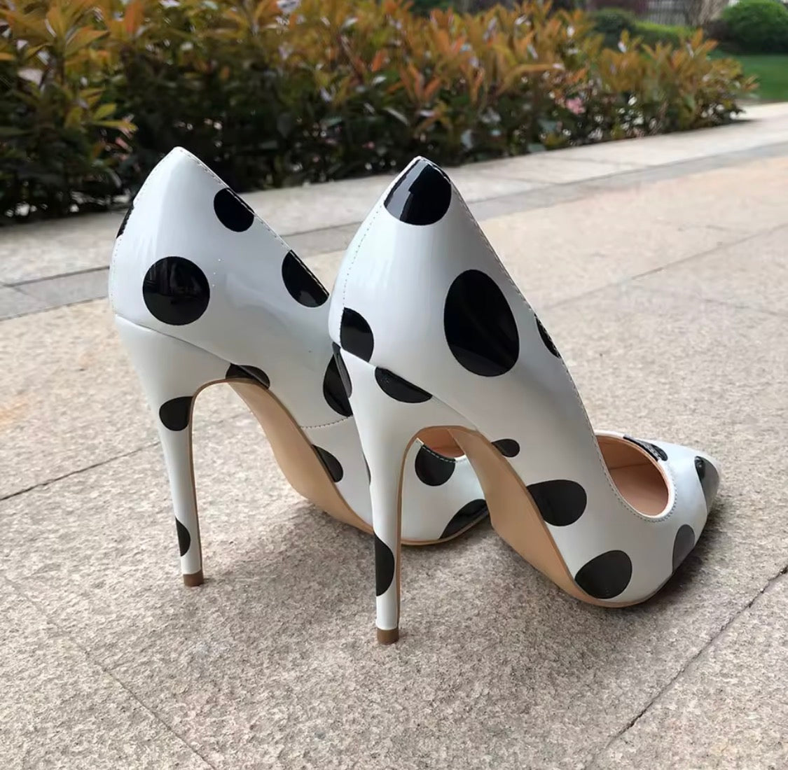 Polka Dot Stiletto Pumps