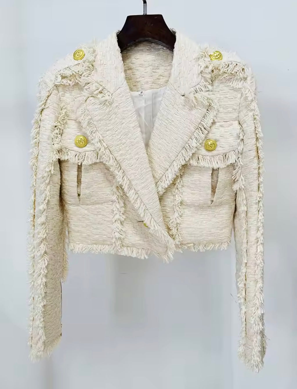 Cream Tweed 2 Piece Set | Fringe Cropped Tweed Jacket & Pleated Mini Skirt | Old Money Aesthetic Outfit | Parisian Chic Matching Set