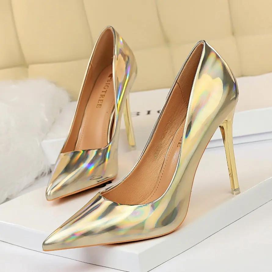 Glossy patent leather heels Cjdropshipping