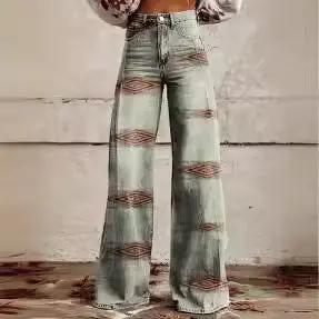 Women's 3D Printed Straight Casual Wide-leg Pants Cjdropshipping