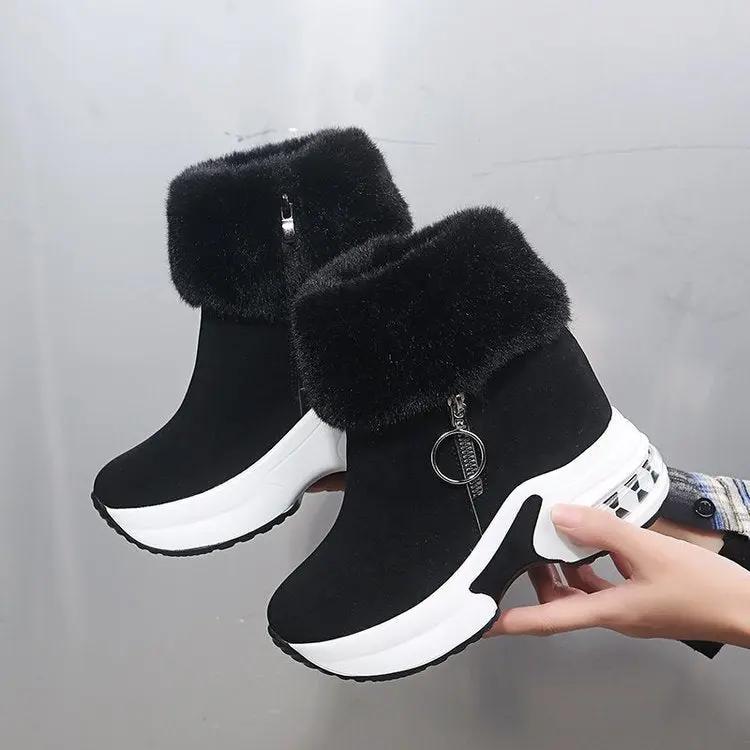 New short tube Mid Heel women's boots in winter Cjdropshipping