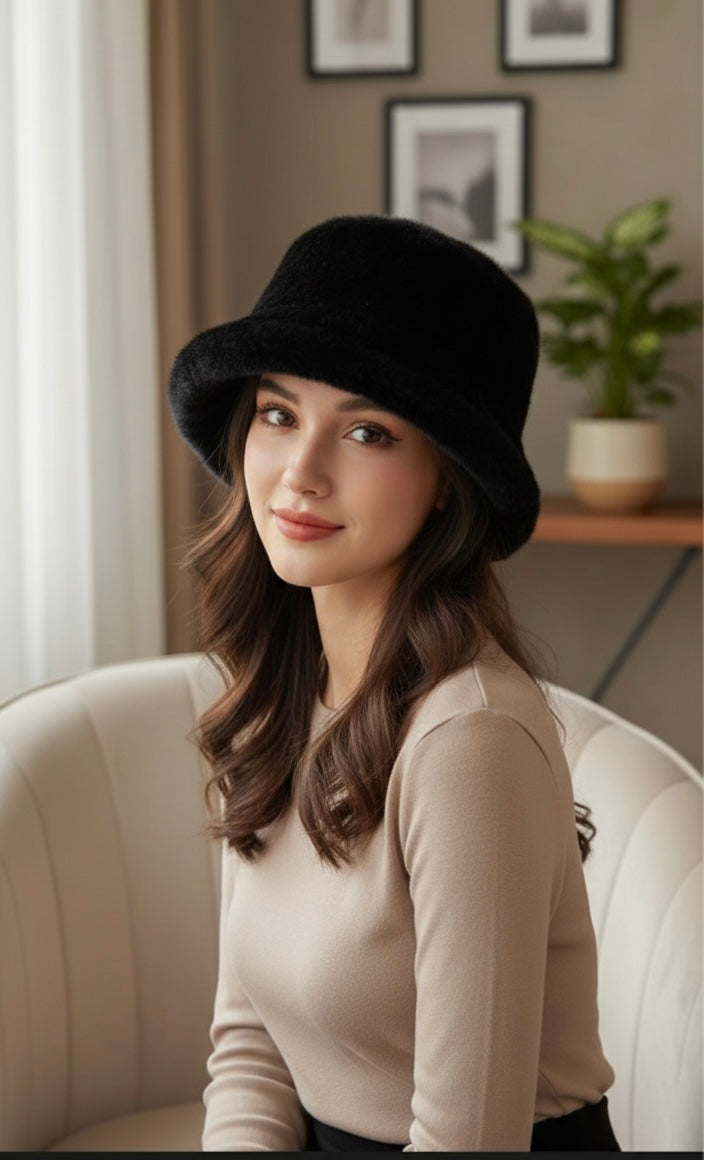 Vintage Black Mink Fur 3-Piece Set | Coat, Hat & Purse