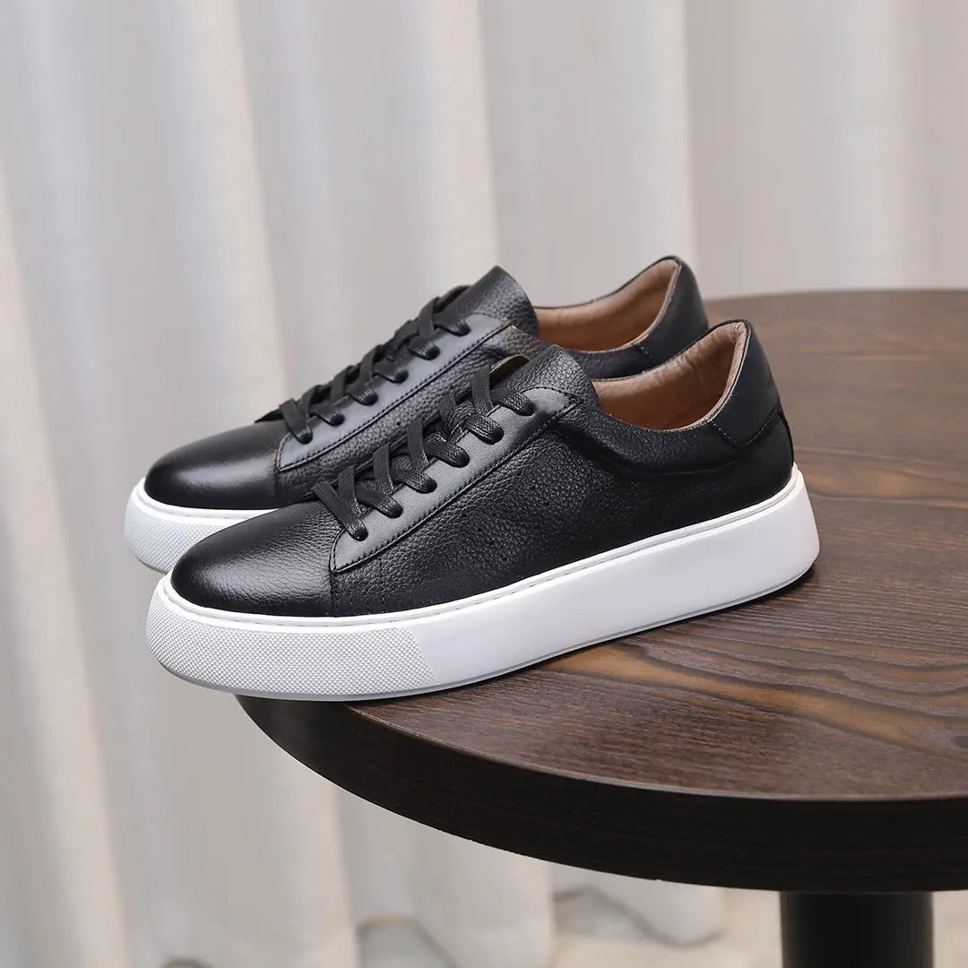 Top Layer Cowhide Men's Shoes Black Commute Leisure