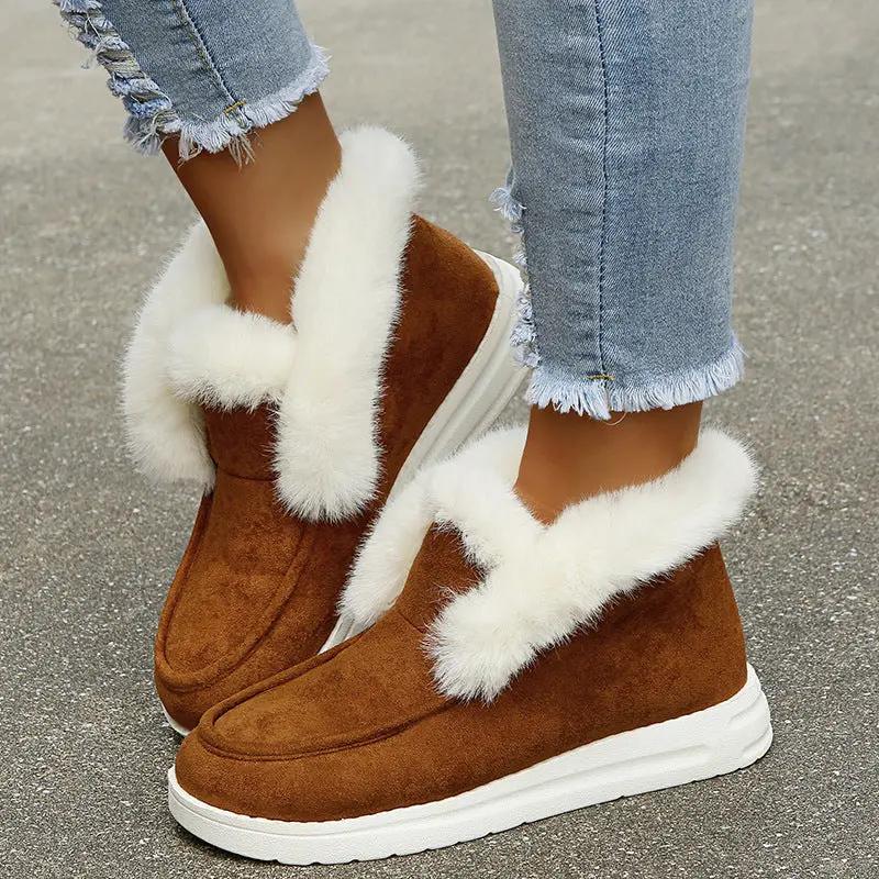 Snow Boots Warm Winter Shoes Plush Fur Ankle Boots Women Cjdropshipping