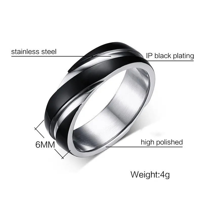 Black Titanium Steel Twill Men's Ring JNi3 shop