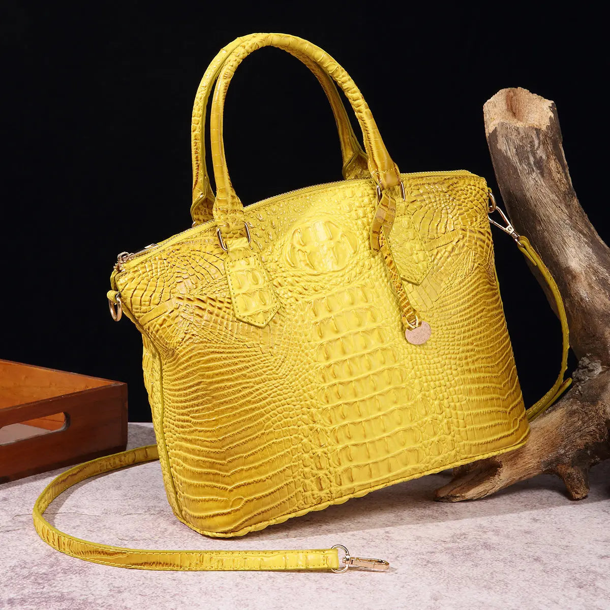 Women's Retro Crocodile Pattern Portable Messenger Bag Cjdropshipping