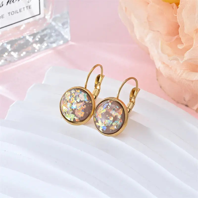 New Sequin Rhinestone Earrings Fashion Stainless Steel Jewelry For Women Cjdropshipping