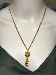 Personalized 18K Gold PVD Birth Month Flower & Initial Pendant Necklace