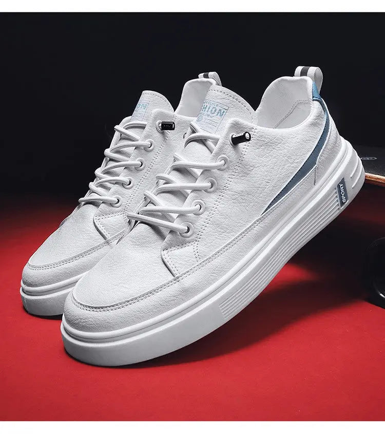 Men's Spring And Autumn Leather Casual Sneakers Dropshipman