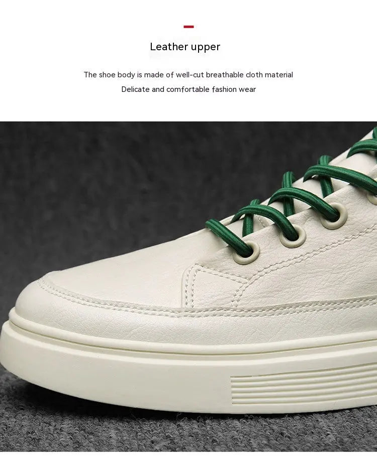 Men's Spring And Autumn Leather Casual Sneakers Dropshipman