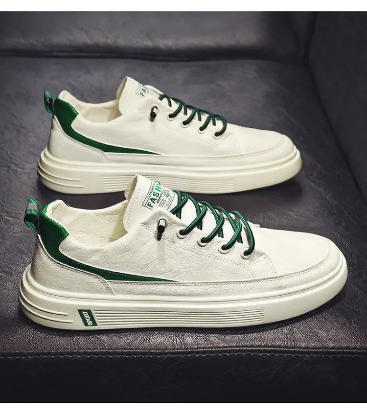 Men's Spring And Autumn Leather Casual Sneakers Dropshipman