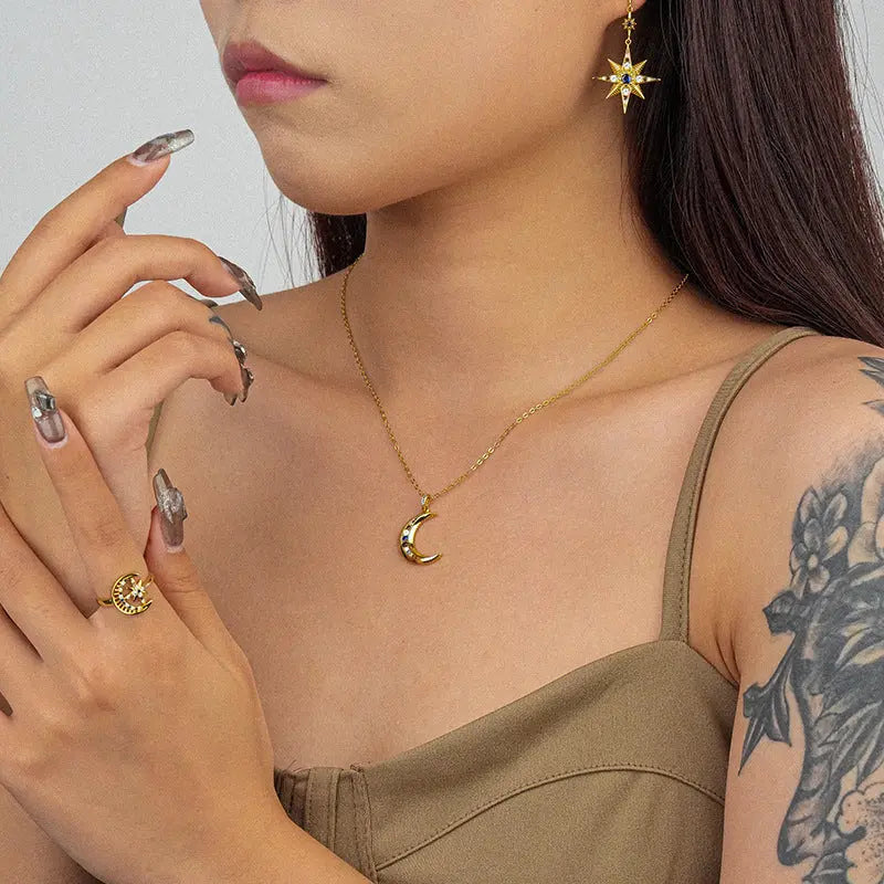 Yuanfan 925 Sterling Silver Moon Necklace Female Niche - JNi3 shop