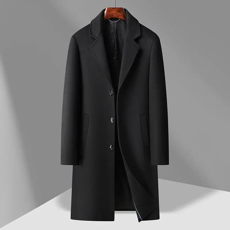 Men's Woolen Coat Business Casual Long Cjdropshipping