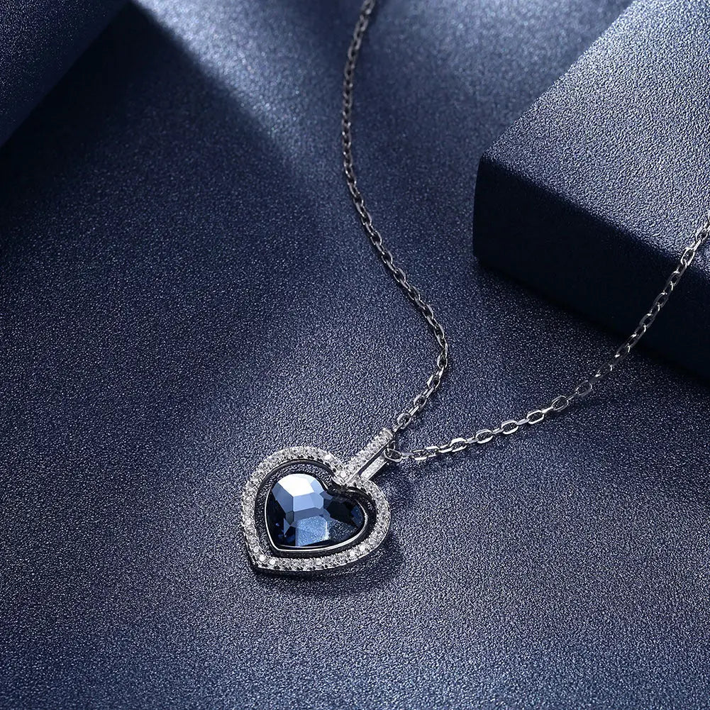 Crystal Necklace Female S925 Sterling Silver Diamond Heart - JNi3 shop