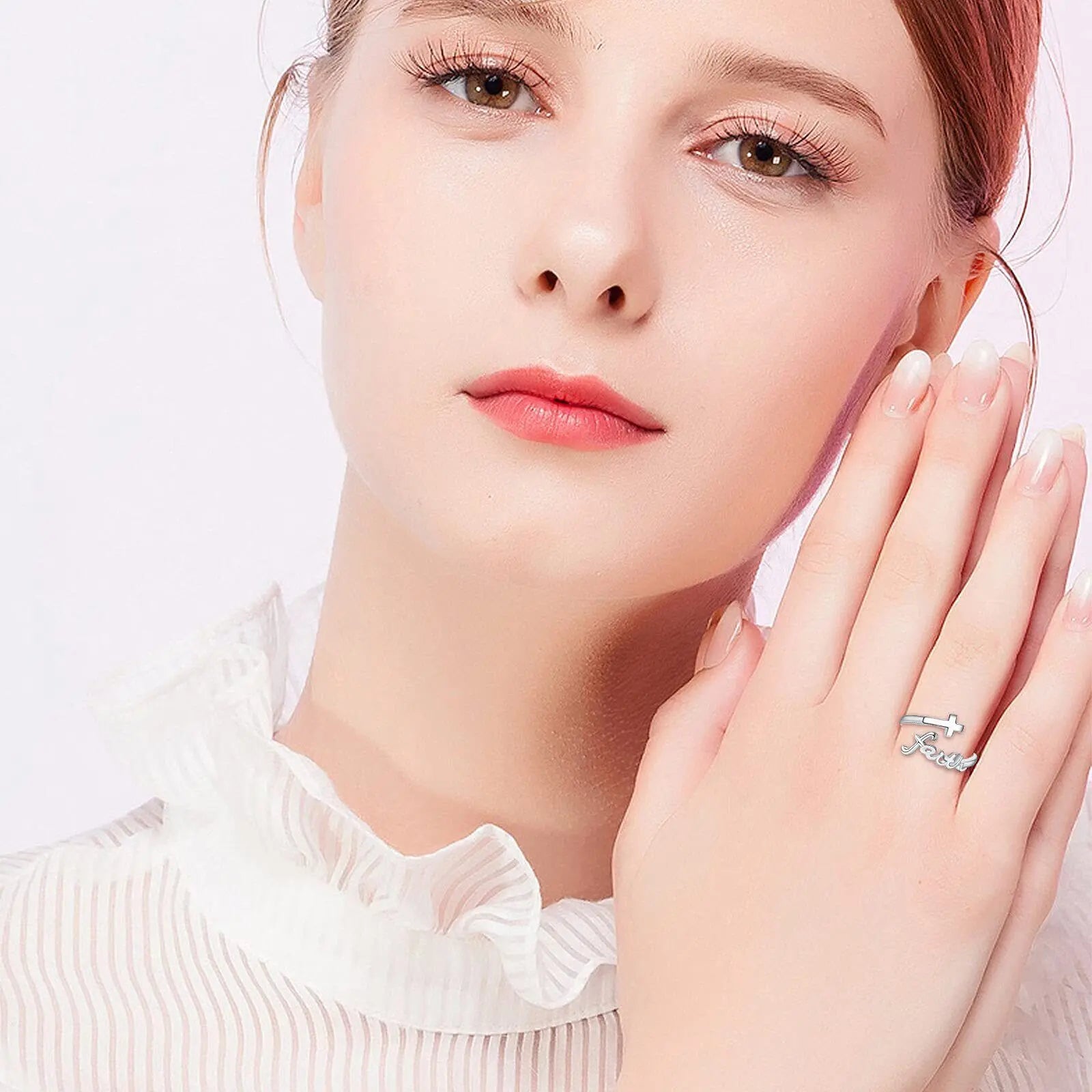 Cross Ring 925 Sterling Silver Faith Adjustable Open Ring Jewelry for Mother Women Men Women Gifts Cjdropshipping