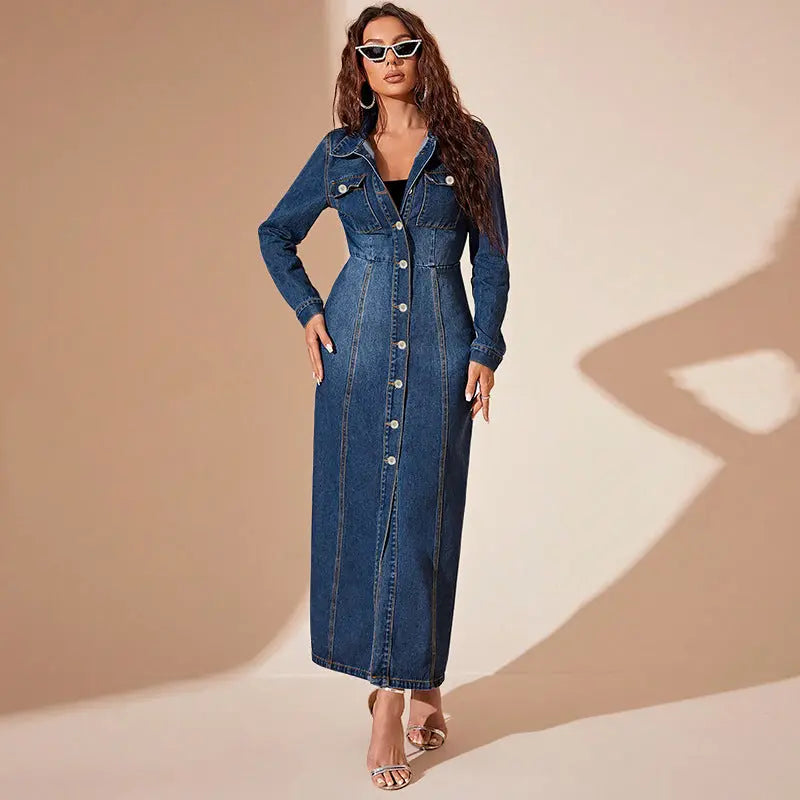 Denim Button Cardigan Jacket Dress Cjdropshipping