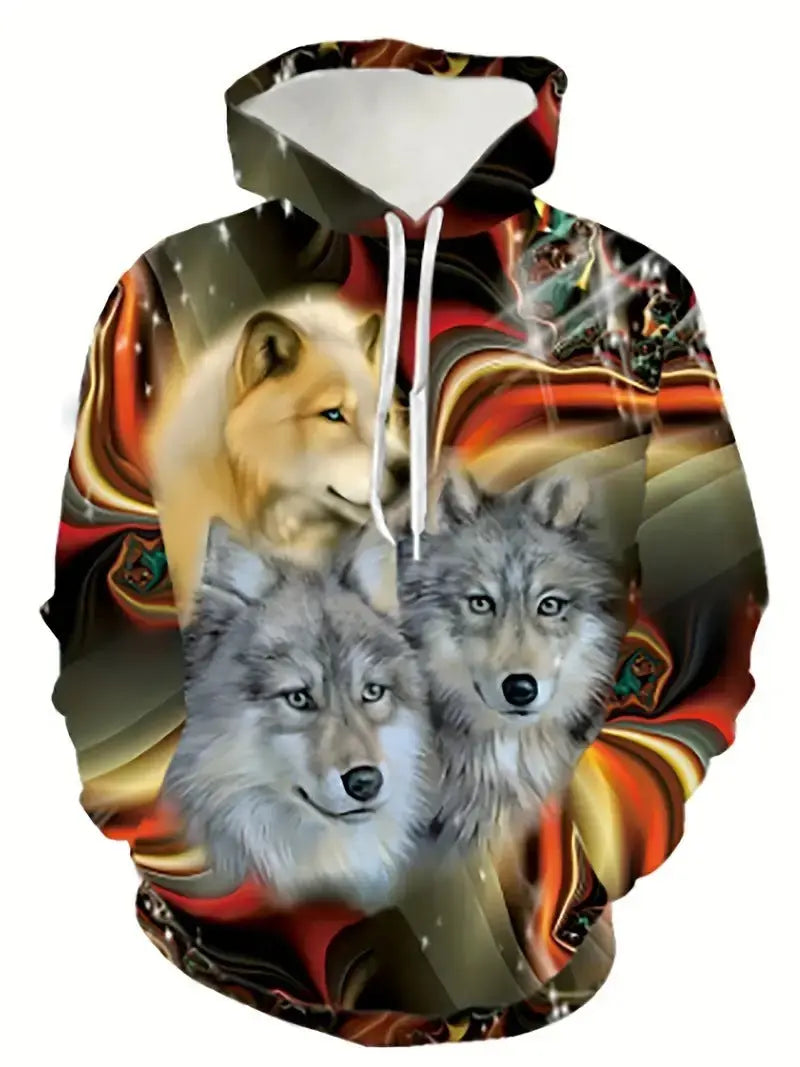 Autumn And Winter 3D Digital Printing Plus Size Casual Hooded Sweater JNi3 shop