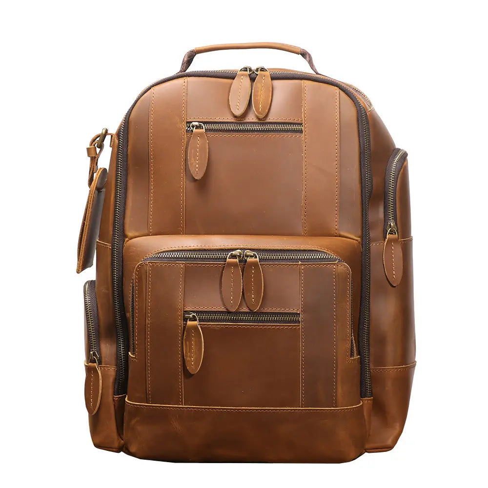 Retro Leather Backpack Trolley Case JNi3 shop