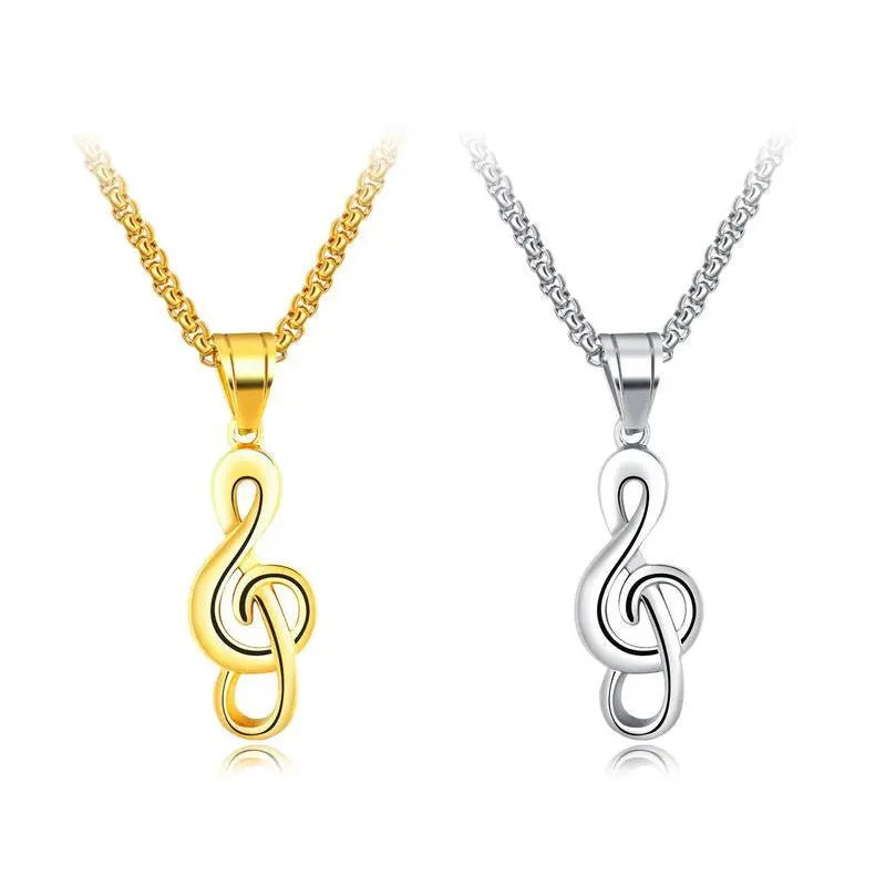 Music symbol necklace