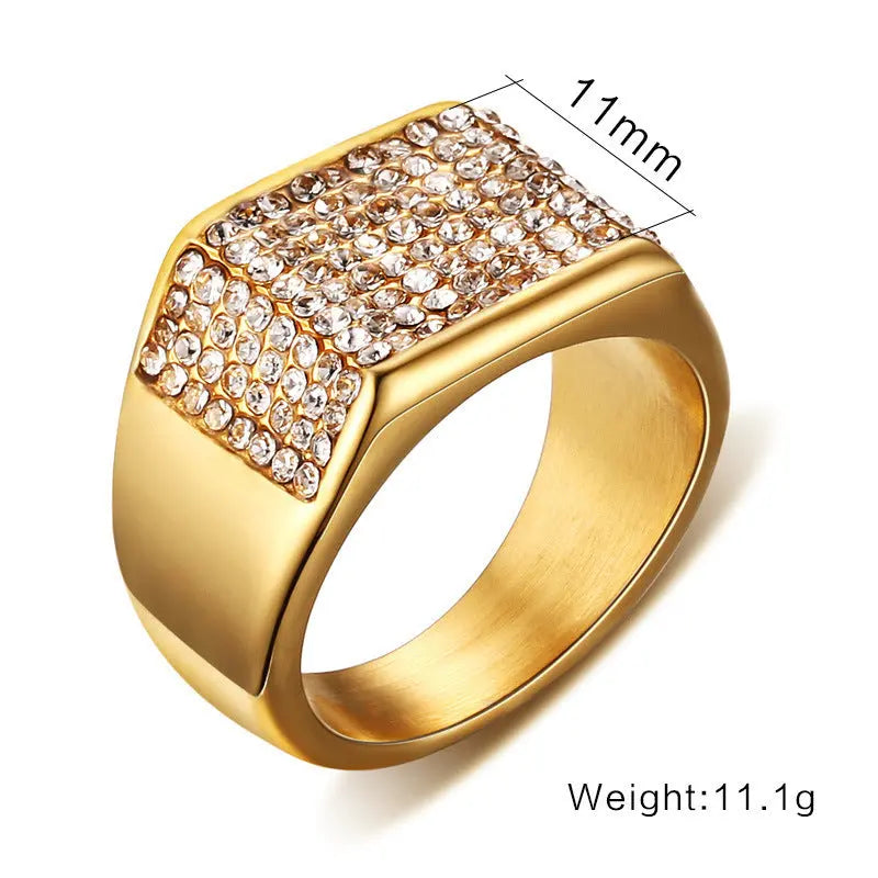 Titanium steel diamond men's ring JNi3 shop