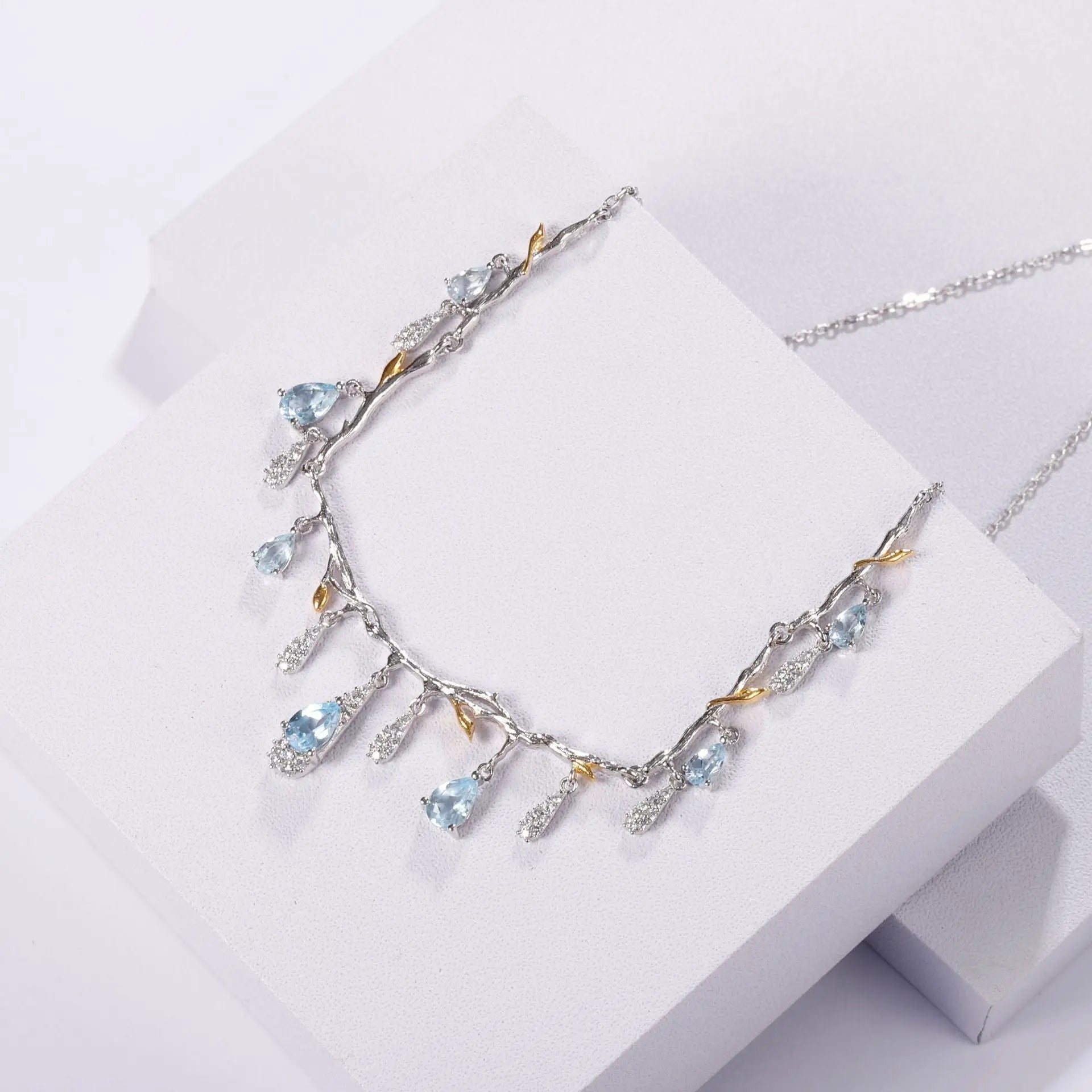 S925 Silver Natural Topaz Necklace - JNi3 shop