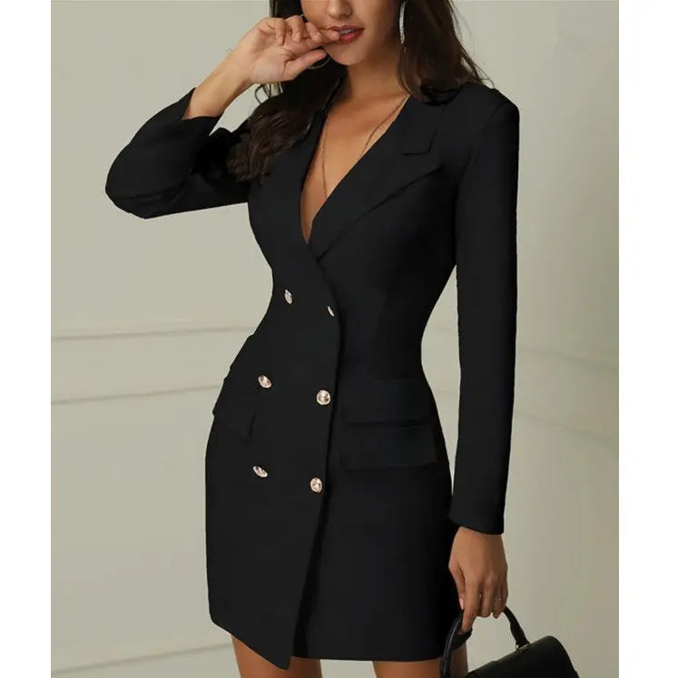Double breasted coat dress women Cjdropshipping
