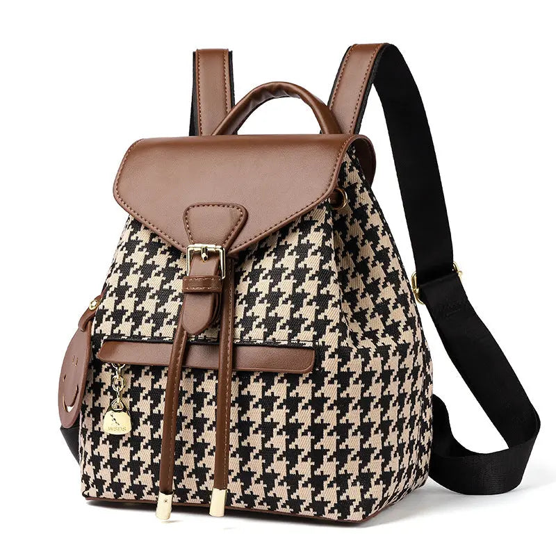 Houndstooth Backpack Women High Capacity Travel Bags Girls - JNi3 shop