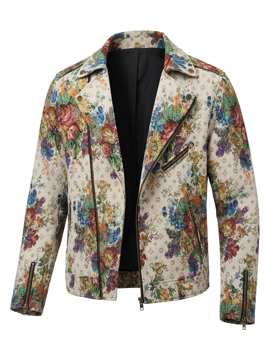 Men's Tapestry Biker Jacket