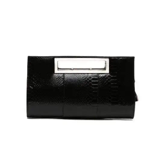 Ultimate Red Luxe Night Out Ensemble - Off-Shoulder Knit Dress, Knee-High Crocodile Boots, Statement Necklace & Clutch