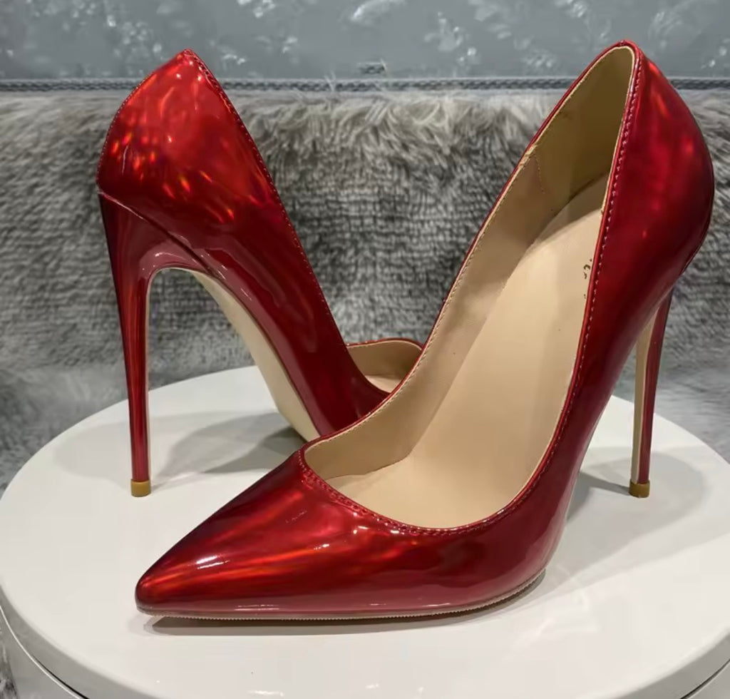 Laser Red  Stiletto Pumps