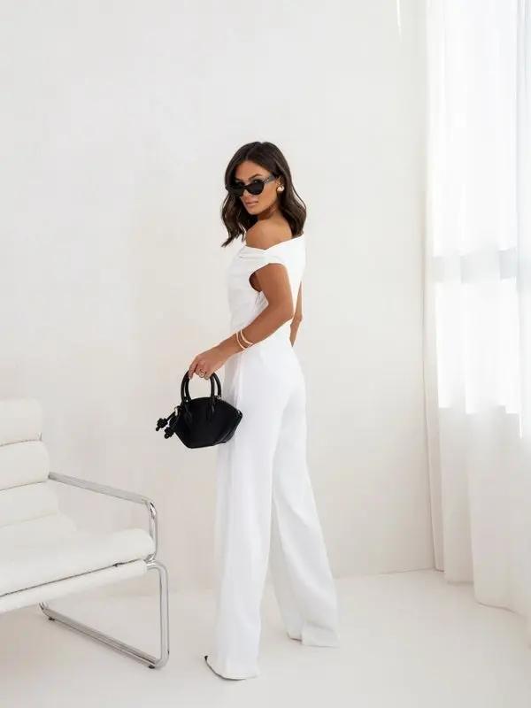 Sexy Jumpsuits For Women Falling Straps Business Rompers Elegant Straight Long Pants Rompers Fastened With A Zipper On The Side. Cjdropshipping