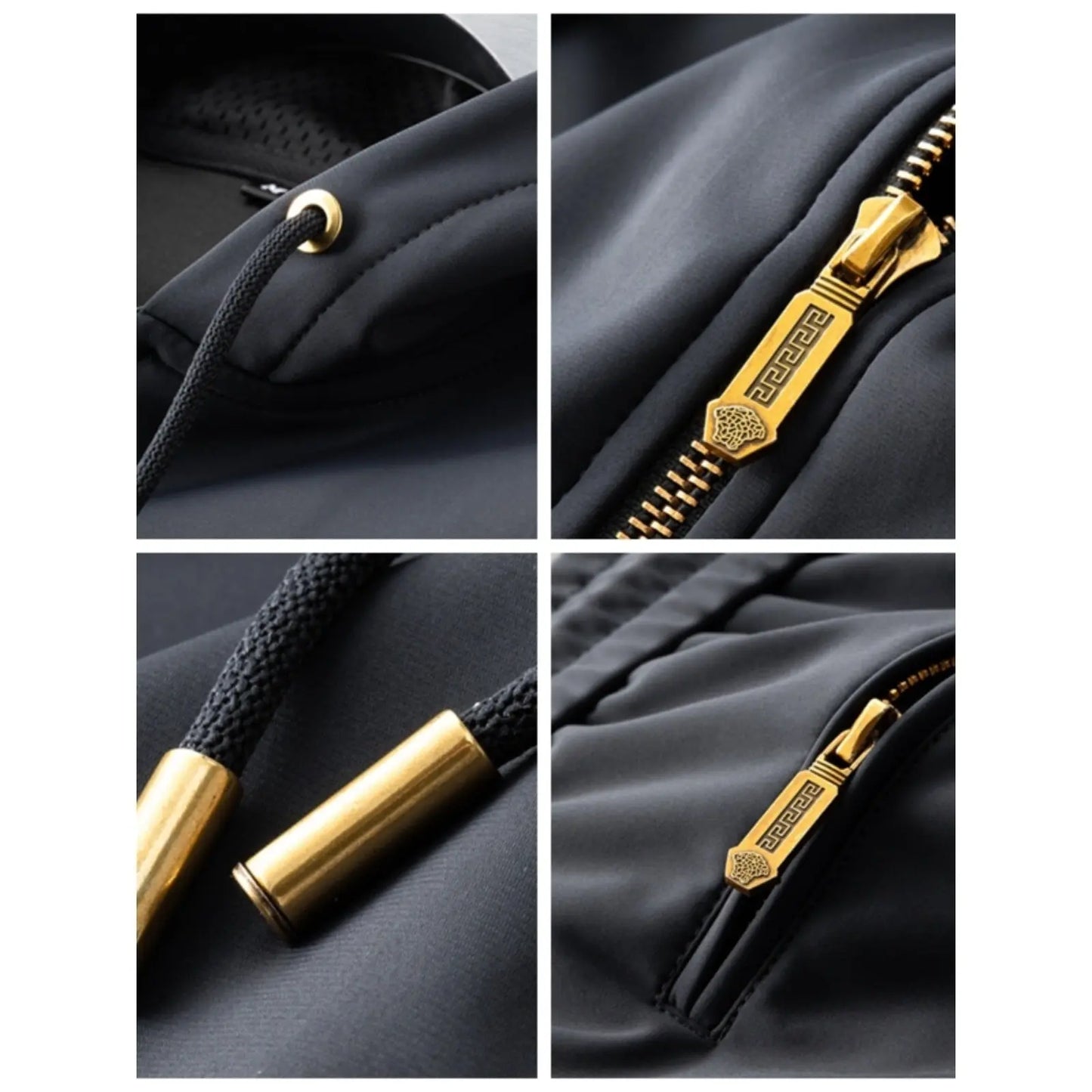 Contrast Color Men's Thickened Two-piece Suit Sweater Zipper Casual Suit JNi3 shop