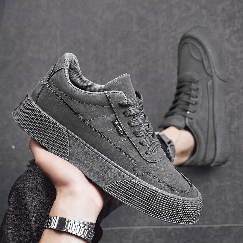 Casual Board Flat Shoes Men Breathable Thick-soled Lace-up Sneakers For Walking Running - JNi3 shop