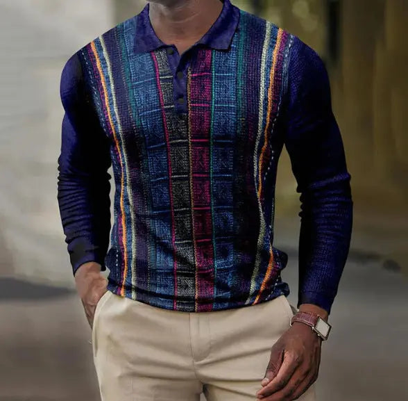 Men's 3D Printing Casual Retro Long Sleeve Top Cjdropshipping