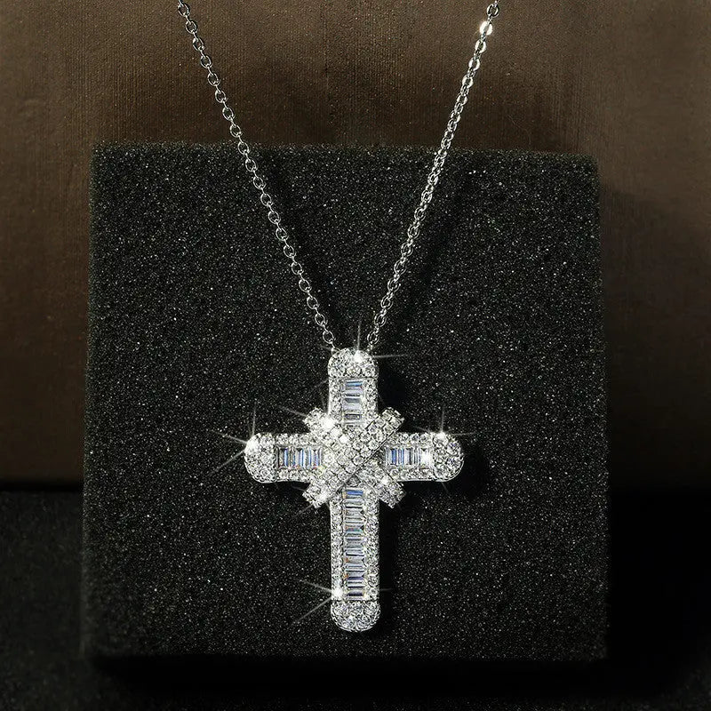 Hip Hop Jewelry Lady Diamond Cross Necklace Cjdropshipping