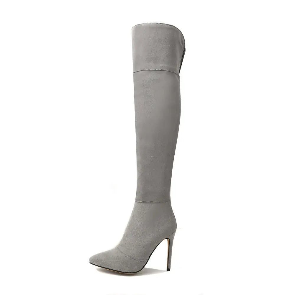Stiletto Heel Pointed Toe 32-46 Size Over The Knee Boots Dropshipman