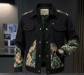 Men's Vintage Floral Patchwork Jacket | Retro Trim Trucker Coat